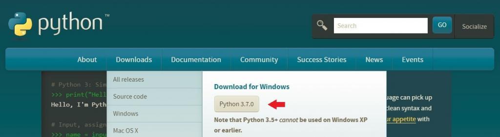 python установка